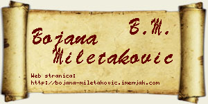 Bojana Miletaković vizit kartica